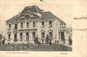 1901 Léva, Levice; Lovag Schöller kastély / castle (ázott sarok / wet corner)