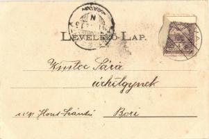 1901 Léva, Levice; Lovag Schöller kastély / castle (ázott sarok / wet corner)