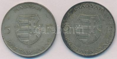 1947. 5Ft Ag "Kossuth" (2x) T:2-,3 patina