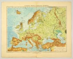 Európa hegy- és vízrajzi térképe, kiadja: Magyar Földrajzi Intézet Rt., 46×58 cm