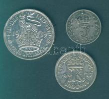 Nagy-Britannia 1908. 3P Ag + 1937. 6P Ag + 1939. 1Sh Ag T:3+,3