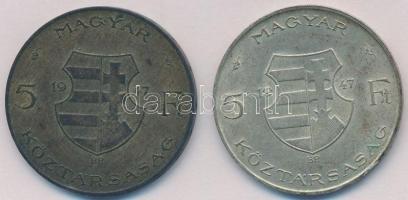 1947. 5Ft Ag "Kossuth" (2x) T:2-,3 patina