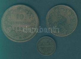 Olaszország 1861. 5c T:3- ph. + 1866. 10c T:3 + 1867. 1c T:2- R!