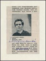Latinovits Zoltán (1931-1976) színész aláírása papírlapon