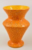 Iparművészeti Vállalatos repesztett mázas váza, jelzett, apró kopásnyomokkal, m:22 cm