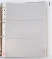 Gyűrűs bankjegyberakó tétel, benne 13db-os 3-as osztású és 27db 4-es osztású berakólappal. Használt,...