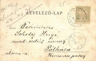 1905 Telkibánya, vasúti hajtány a bánya bejáratánál / railway handcar by the mine entrance. photo (b...