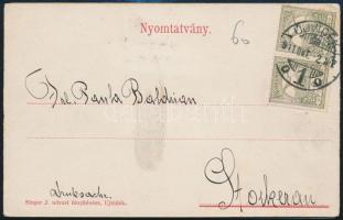 1911 Újvidék, Novi Sad; 4-részes kihajtható panorámalap, rajta vasúti híd, templomok, zsinagóga. Kia...