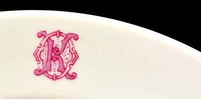 Epiag csehszlovák porcelán kistányér, Hüttl Tivadar Műfestészete Budapesten jelzéssel, d: 20 cm