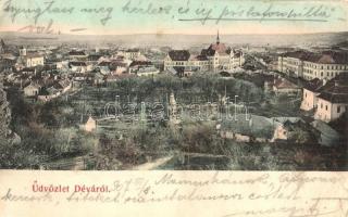 1907 Déva, Deva; látkép a vártól. Kiadja Hirsch Adolf / general view from the castle hill (Rb)