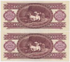 1989. 100Ft (2x) sorszámkövetők, nyomdai festékfoltok T:I- törés nélküli hajlás 
Adamo F36