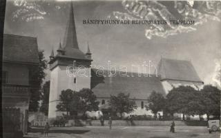 Bánffyhunyad, Huedin; Református templom, automobil / Calvinist church, automobile. photo
