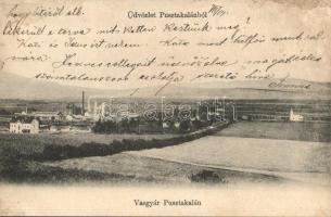 1907 Pusztakalán, Kalán, Calan; vasgyár. Kiadja Thiesz M. / iron works, factory (ázott sarok / wet corner)