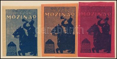 1915 Mozinap - Vöröskereszt javára 3 klf színű levélzáró