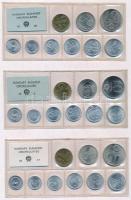 1971-1979. 2f-10Ft (9xklf) érmés forgalmi sor fóliatokban (4xklf) T:1 kis patina
