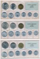 1971-1979. 2f-10Ft (9xklf) érmés forgalmi sor fóliatokban (4xklf) T:1 kis patina