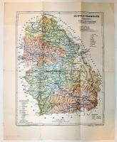 1904 Hunyad vármegye térképe / Map of Hunyad county 50x35cm