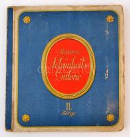 1934 Moderne Schönheitsgalerie, II. Folge, cigaretta gyűjtőkép album korabeli színésznőkkel, hiánytalan, összesen 360 db, kopott papírkötésben
