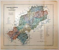 1904 Túrocz vármegye térképe / Map of Túrocz county 40x37cm