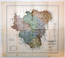 1904 Sáros vármegye térképe / Map of Sáros county 40x35cm (kis szakadások/ small tears)