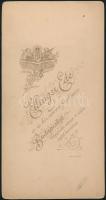 cca 1890-1910 Férfiportré, keményhátú fotó, Bp., Ellinger Ede műterméből, 21x 11 cm