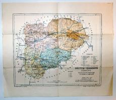 1904 Zólyom vármegye térképe / Map of Zólyom county 28x30cm