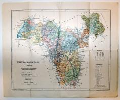 1904 Nyitra vármegye térképe / Map of Nyitra county 42x35cm