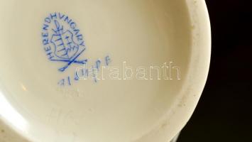 Herendi petrezselyemmintás váza, kézzel festett, jelzett, apró kopásokkal, m: 16 cm