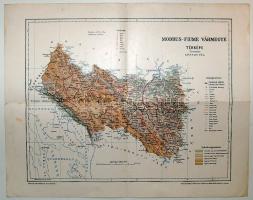 cca 1900 Modrus-Fiume vármegye térképe / Map of Modrus-Fiume county 30x25cm