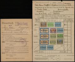 Német okmánybélyegek + adóív 14 db bélyeggel