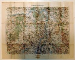 cca 1900 Budapest és környéke térképe / Map of Budapest and area 60x50cm