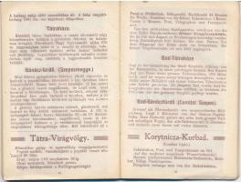 Tátra, Tatry; Turista Levelezőlapok XIX. sorozat. 80 oldalas turistafüzetes képeslap. Hunyadi János ...