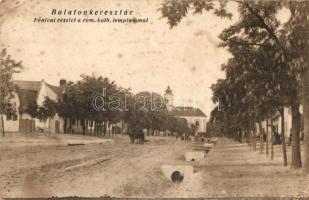 1932 Balatonkeresztúr, Fő utca, Római katolikus templom. Hertelendy Sándor Géza kiadása (fl)