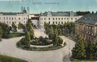 Zagreb, Agram, Zágráb; Akademicki trg / square, academy (vágott / cut)