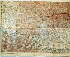 cca 1910 Dél-Erdély és Bánát katonai térképe (részlet) / Part of map of Banat and South Transsylvania 55x40cm