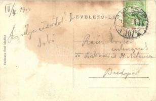 1912 Zombor, Sombor; Erzsébet liget, templom. Kiadja Kaufmann Emil / park, church (fl)