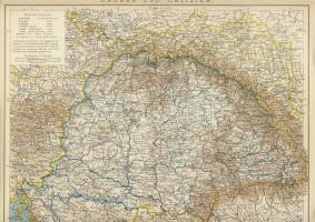 cca 1900 Magyarország és Galicia térképe / Map of Hungary and Galicia 30x24cm