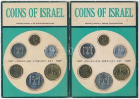 Izrael 1967. 1a-1L (6xklf) forgalmi sor kissé sérült karton dísztokban tokban (2x) T:1,1-  Israel 1967. 1 Agora - 1 Lira (6xdiff) coin set slightly damaged in cardboard case (2x) C:UNC,AU