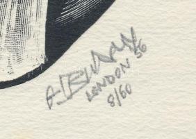 Buday György (1907-1990) Madonna. Fametszet, papír, jelzett, 12x14 cm