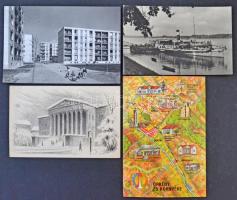 Legalább 500 db háború utáni magyar városképes sok kisalakú fekete fehér lappal, de szép színes anya...