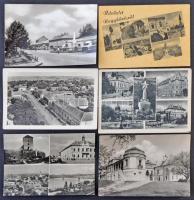 Kb. 143 db MODERN fekete-fehér magyar városképes lap az 1960-as évekből / Cca. 143 modern black and white Hungarian town-view postcards from 1960s
