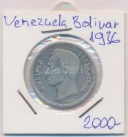 Venezuela 1936. Gram 10 (2B) Ag lezárt fóliában T:2,2- Venezuela 1936. Gram 10 (2 Bolivares) Ag in sealed foil C:XF,VF Krause Y#23