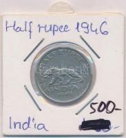 Brit-India 1946. 1/2R Ni VI. György lezárt fóliában T:2,2- British India 1946. 1/2 Rupee Ni George VI in sealed foil C:XF,VF
