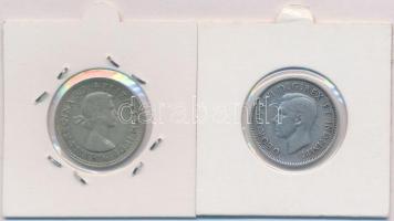 Vegyes: Ausztrália 1960. 1Sh Ag "II. Erzsébet" + Kanada 1941. 25c Ag mindkettő lezárt fóli...