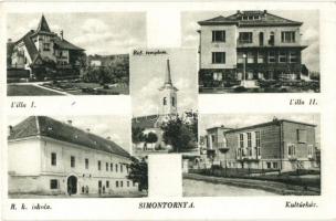 Simontornya, Református templom, Római katolikus iskola, Kultúrház, villák (EK)