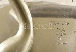 Ezüstözött alpakka leveses tál, jelzett (10&10%), m: 26 cm