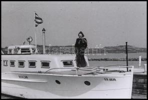 cca 1960 Balaton, Jókai hajó, korabeli negatívról készült modern nagyítás, 18x25 cm + cca 1985 Siófo...