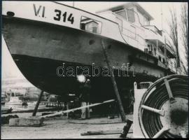 cca 1960 Balaton, Jókai hajó, korabeli negatívról készült modern nagyítás, 18x25 cm + cca 1985 Siófo...