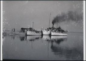 cca 1960 Balaton, Jókai hajó, korabeli negatívról készült modern nagyítás, 18x25 cm + cca 1985 Siófo...