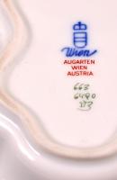 Augarten Wien csésze és tálka, kézzel festett, jelzett, hibátlan, m:6,5 cm, 9×11 cm